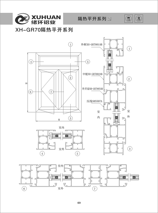 XH-GR70隔热平开系列