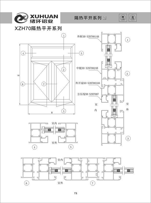 XZH70隔热平开系列