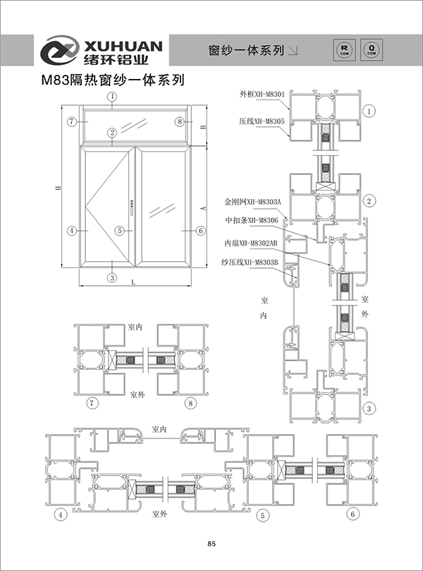 M83隔热窗纱一体系列