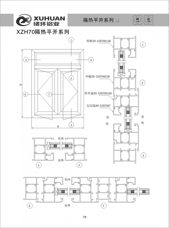 XZH70隔热平开系列