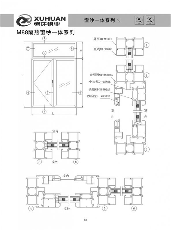 M88隔热窗纱一体系列